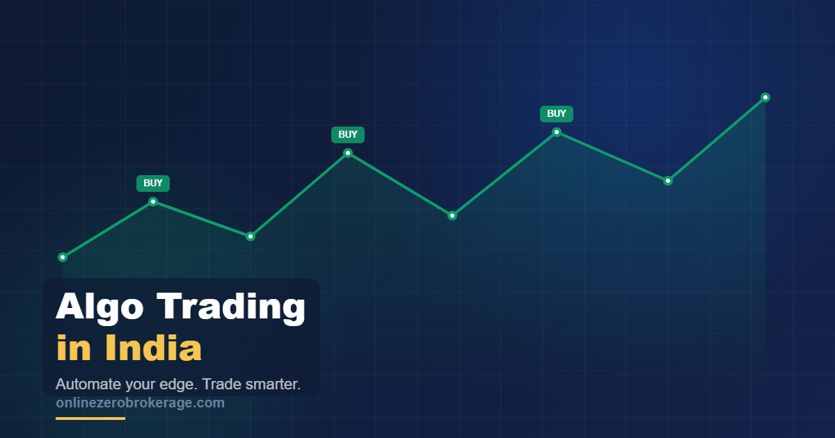Algo trading signal chart with automated buy markers — algorithmic trading in India